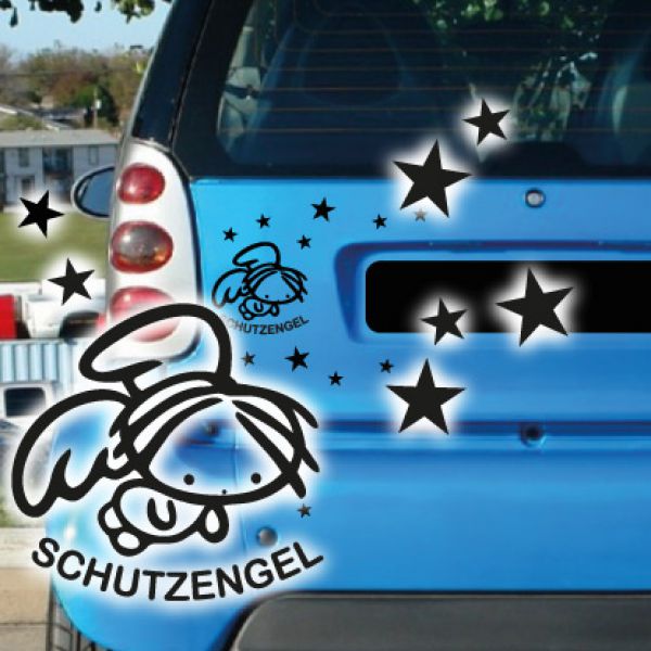 Autoaufkleber Schutzengel Engel Sterne Set