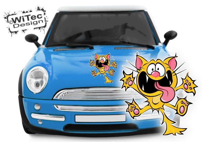 Aufkleber Motorhaube Katze Kätzchen Cat Schmusekatze Autoaufkleber Tattoo  Auto Car - Der Dekor Aufkleber Shop