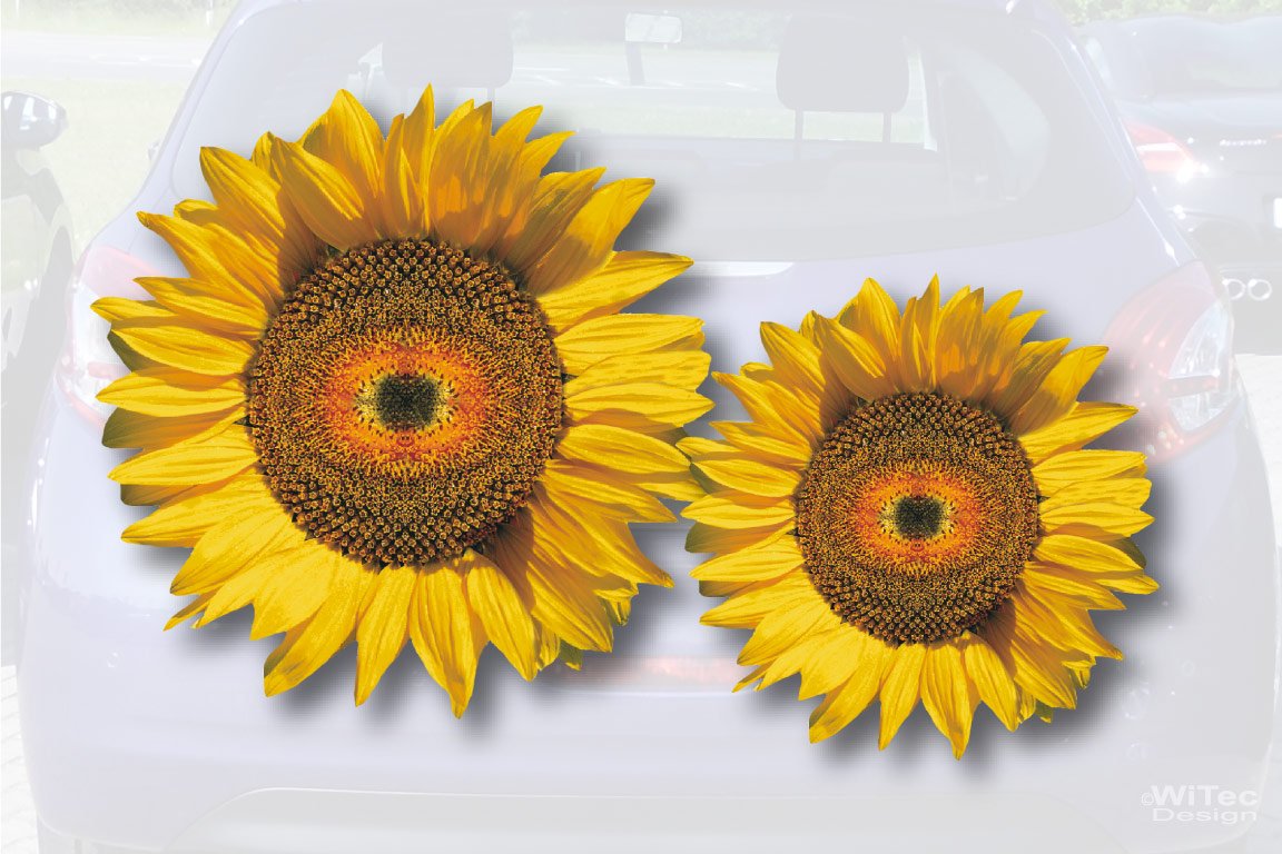 Sonnenblume Auto Dekor, Jeep Sonnenblume, Rückspiegel Sonnenblume