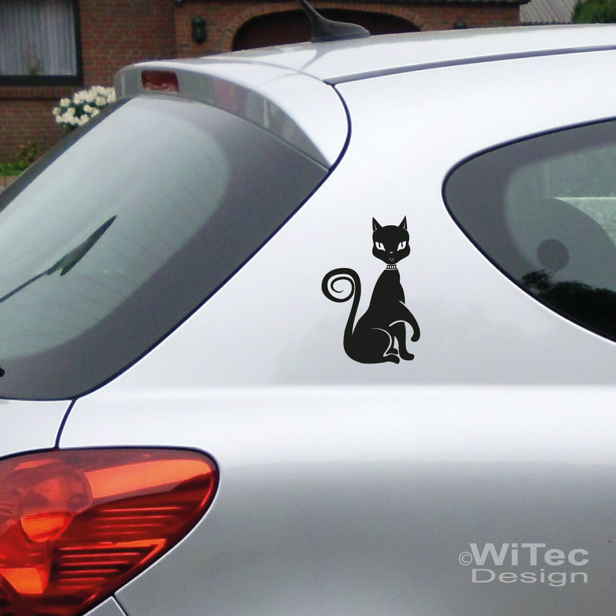 SwirlColor Autoaufkleber Katze 2 Stücke, Reflektierende Katzen Aufkleber  Auto Lustige Autoaufkleber für wasserdichte Abdeckung Kratzer Schwarz und