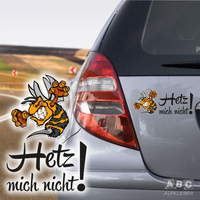 Autoaufkleber Hetz Mich Nicht Bose Hornisse Biene Wespe Sticker