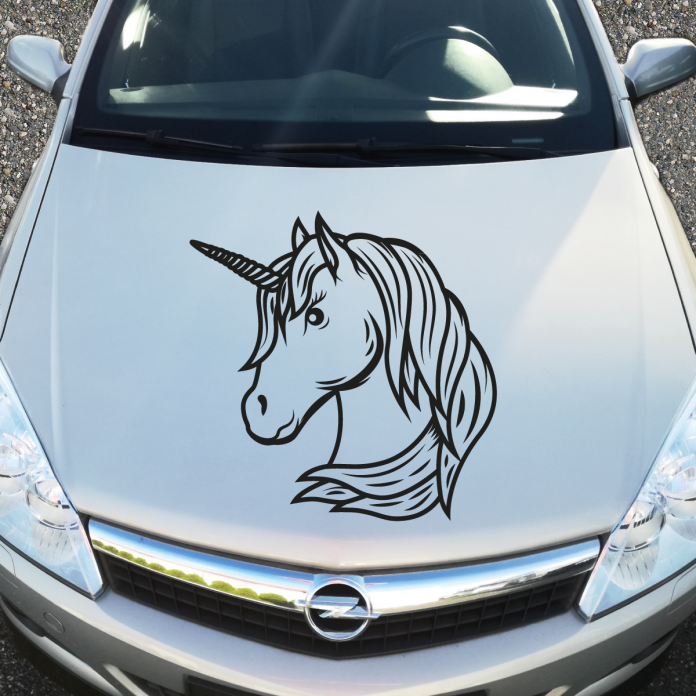 Autoaufkleber Einhorn Unicorn Aufkleber Motorhaube