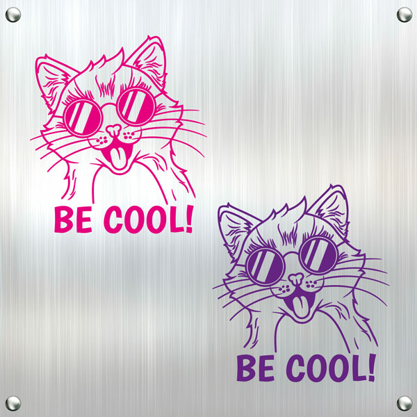 Autoaufkleber Aufkleber Katze Sonnenbrille Be Cool Abc Aufkleber De