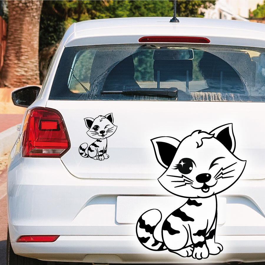 Aufkleber Motorhaube Katze Kätzchen Cat Schmusekatze Autoaufkleber Tattoo  Auto Car - Der Dekor Aufkleber Shop