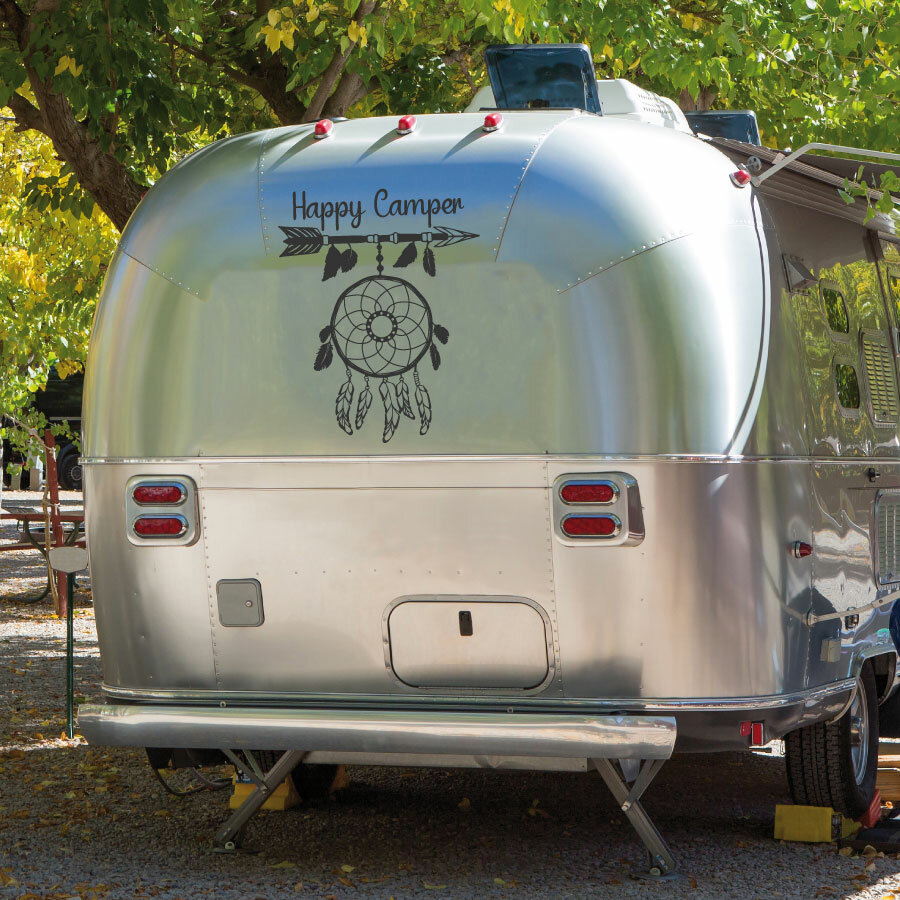 Für Happy Camper Camping Auto Aufkleber/Van Außen aufkleber/Wohnmobil  Aufkleber/Vinyl - AliExpress