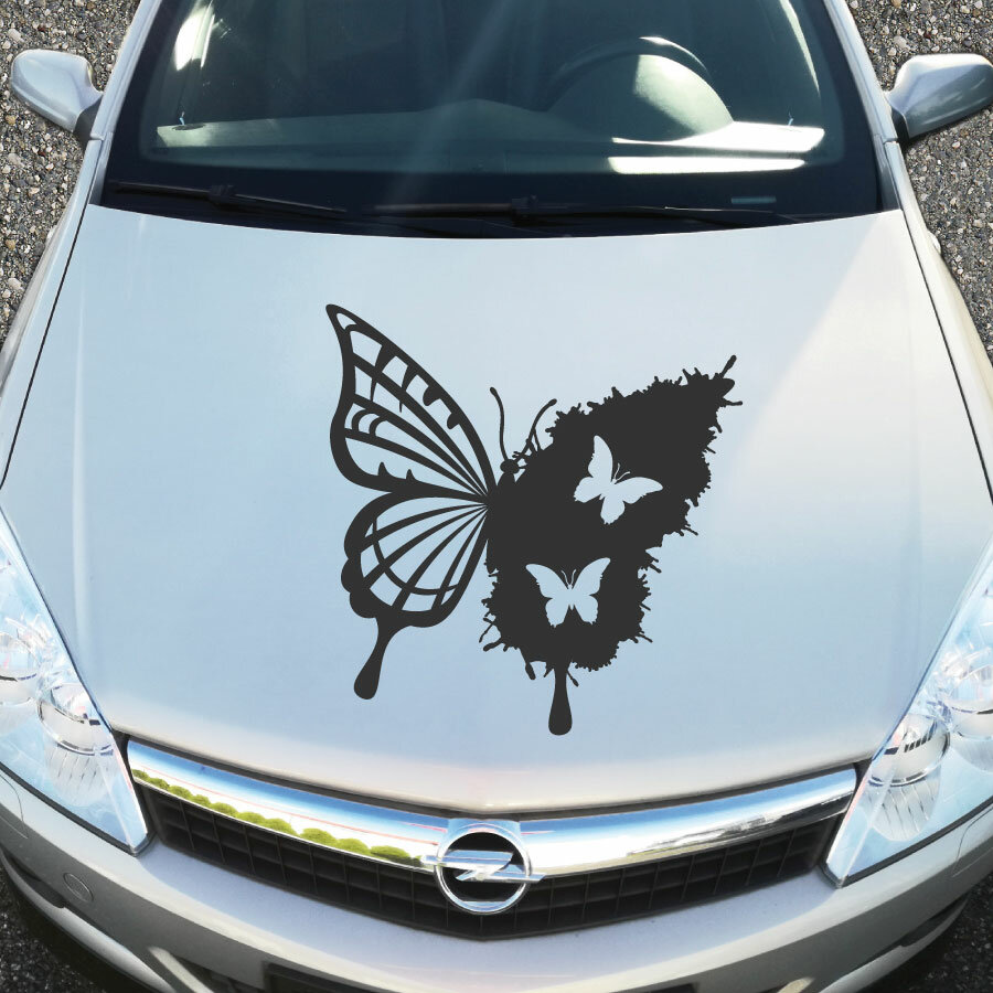 Autoaufkleber Design Schmetterlinge im Klecks