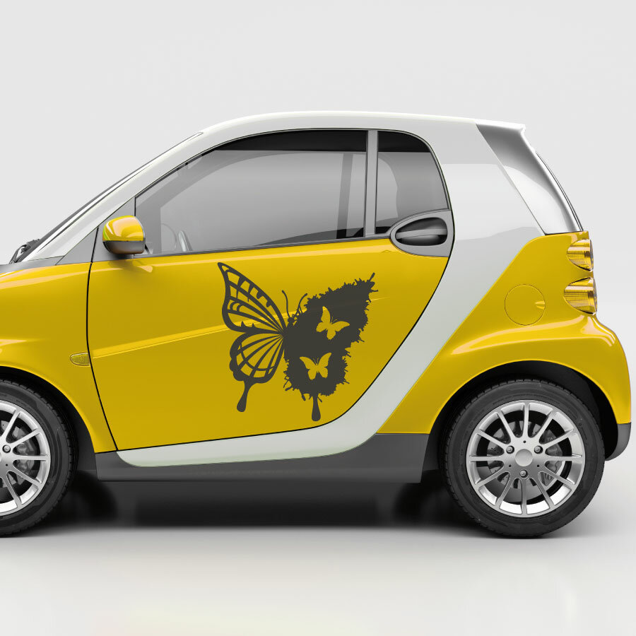 Autoaufkleber Design Schmetterlinge im Klecks