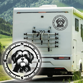 Wohnmobil Aufkleber Kompass Shih Tzu